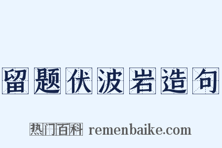 留题伏波岩造句是什么意思的图片